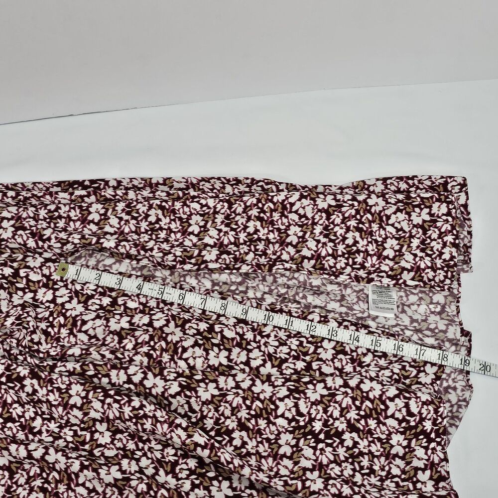 Madewell Women's Emma Floral Burgundy Ruffled Scoopneck Maxi Dress Size 10 - Picture 8 of 8